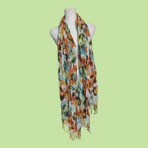 Floral mosaic scarf